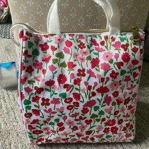 Kate Spade Floral Canvas Lunch Tote in Pink, Red & Green